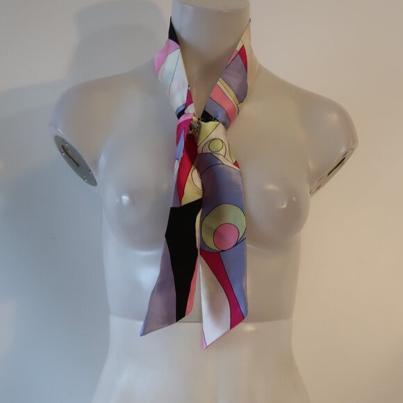 Womens Cara N.Y. Pink Multicolor Geometric Headband Scarf - Picture 1 of 12